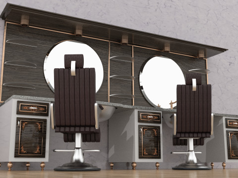 Barbershop Counter 8K 3D Model