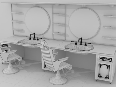 Barbershop Counter 8K 3D Model