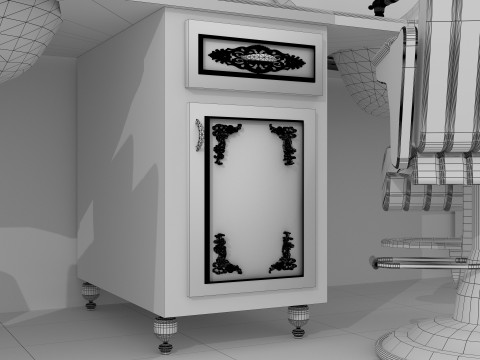 Barbershop Counter 8K 3D Model