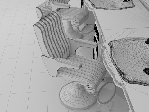 Barbershop Counter 8K 3D Model