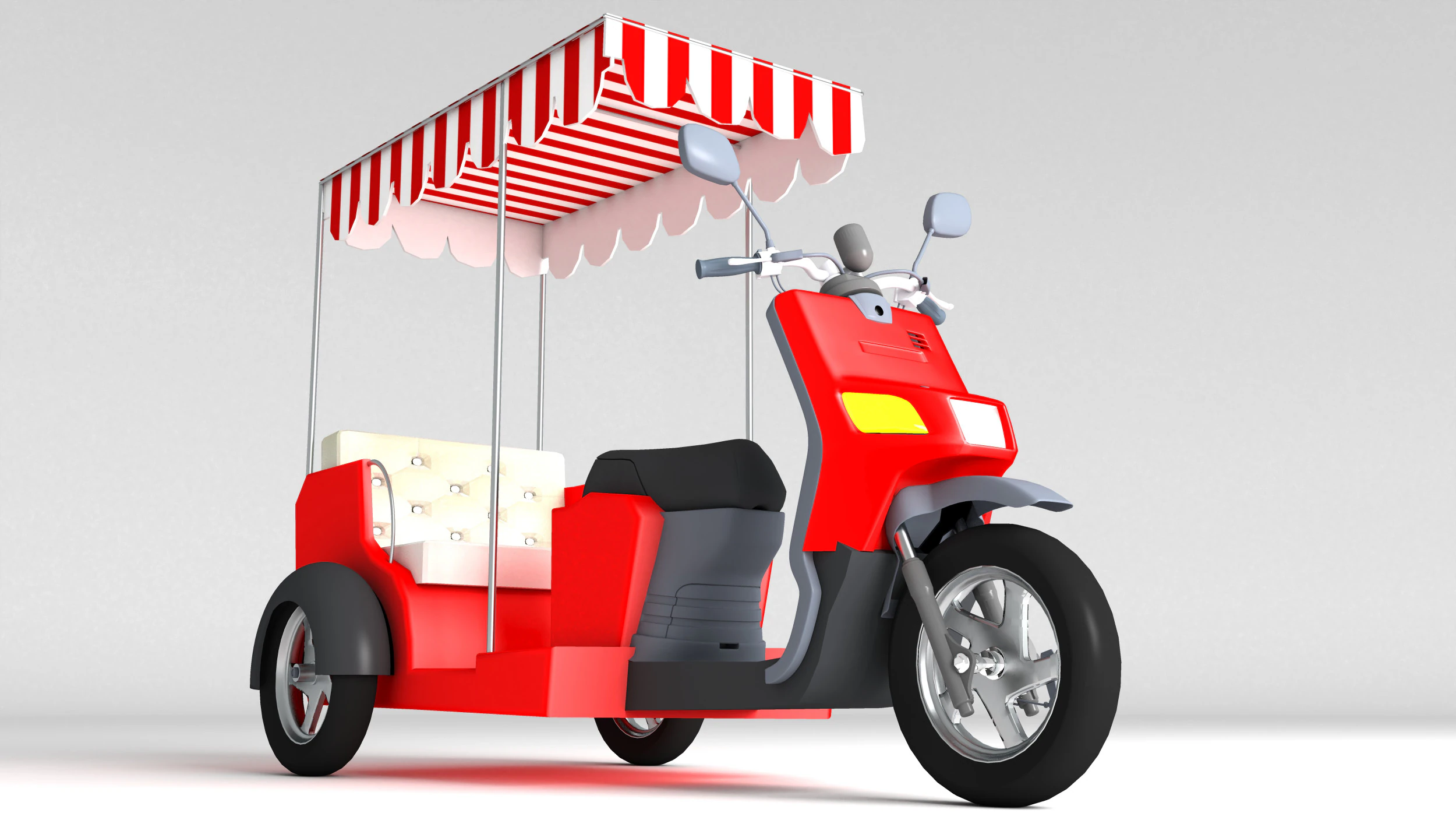 Motorickshaw 8K 3D Model .c4d .max .obj .3ds .fbx .stl .blend
