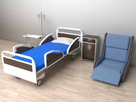 Hospital Room Interior 2 - 8K 3D Model