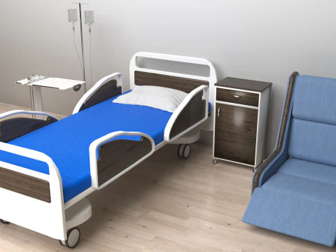 Hospital Room Interior 2 3D Model