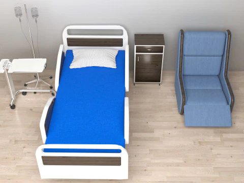 Hospital Room Interior 2 3D Model
