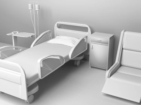 Hospital Room Interior 2 3D Model
