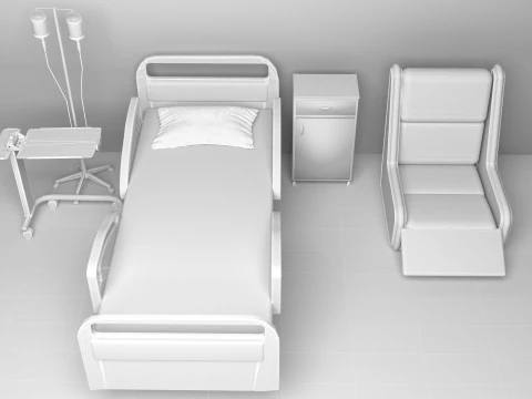 Hospital Room Interior 2 3D Model