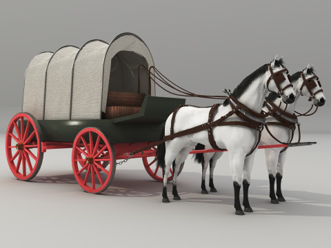 Covered Wagon 8K 3Dモデル