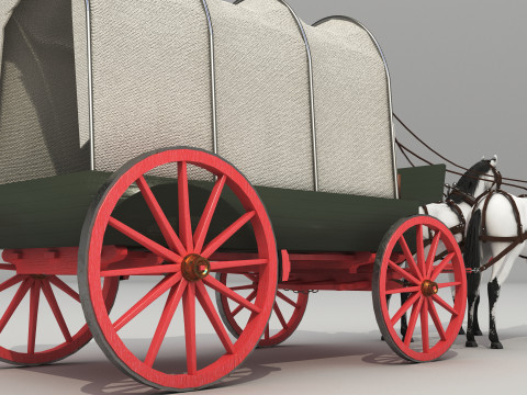 Covered Wagon 8K 3D 모델