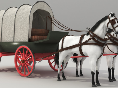 Covered Wagon 8K 3D 모델