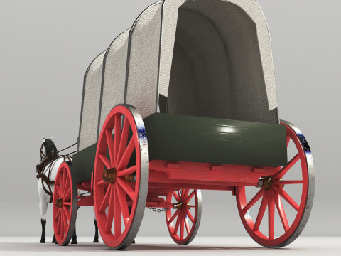 Covered Wagon 8K 3D 모델