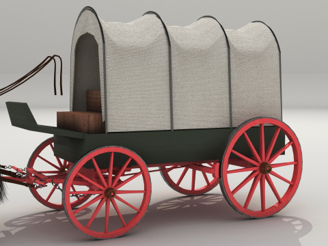 Covered Wagon 8K 3D 모델