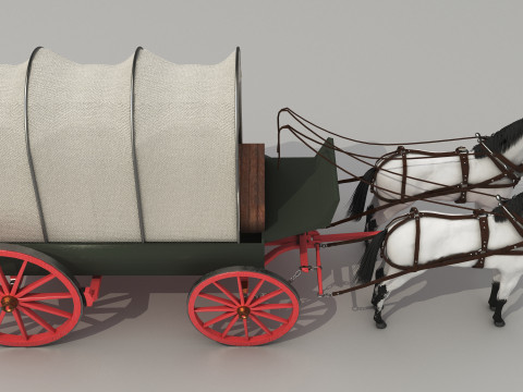 Covered Wagon 8K 3D 모델