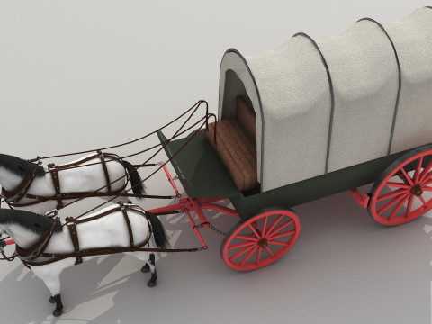Covered Wagon 8K 3D 모델