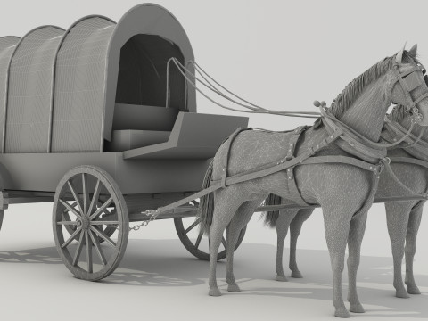 Covered Wagon 8K 3D 모델