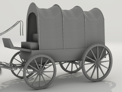 Covered Wagon 8K 3D 모델