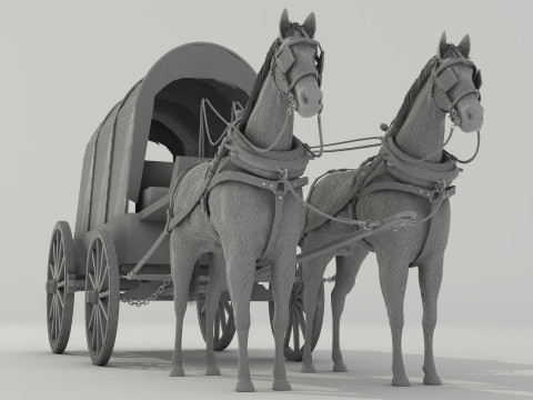 Covered Wagon 8K 3D 모델