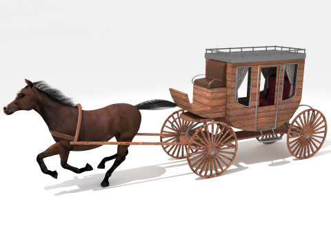 Western Wagon 8K 3D Model