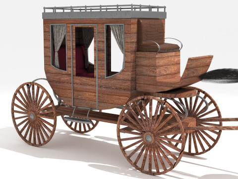 Western Wagon 8K Modèle 3D