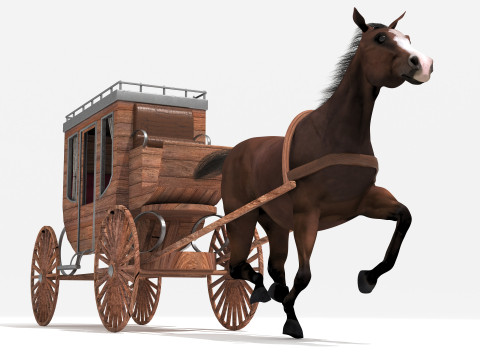 Western Wagon 8K Modèle 3D