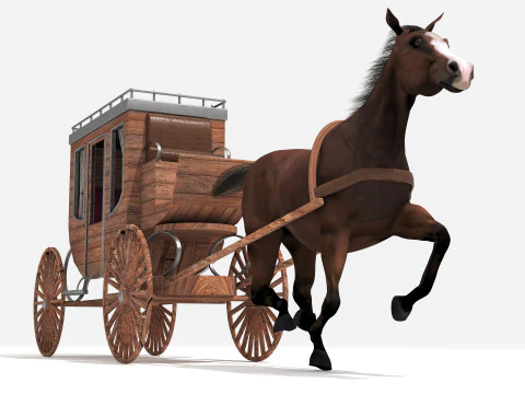 Western Wagon 3D Model