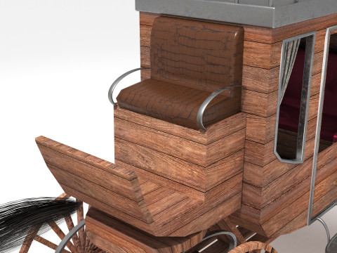 Western Wagon 8K Modèle 3D