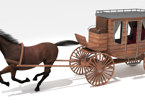 Western Wagon 8K Modèle 3D