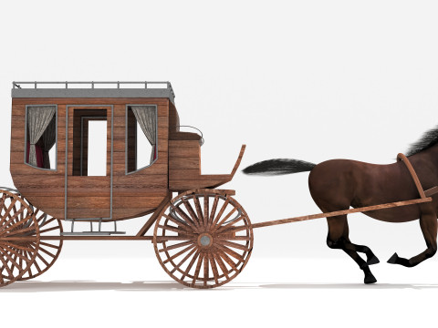 Western Wagon 8K Modèle 3D