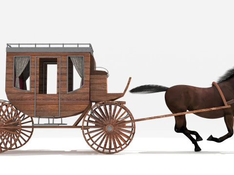 Western Wagon 3D Model