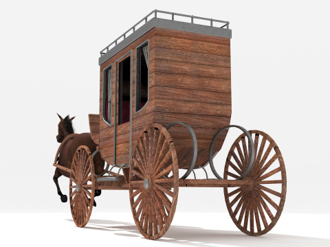 Western Wagon 8K Modèle 3D