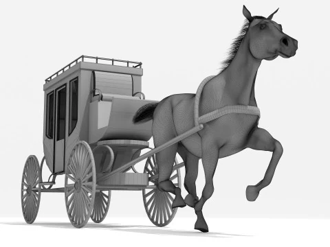 Western Wagon 3D Model