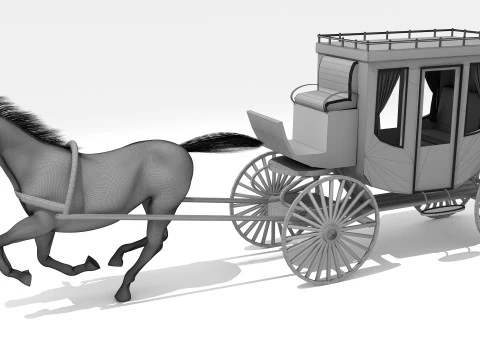 Western Wagon 3D Model