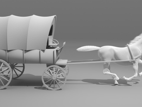 Western Wagon 5 - 8K Model 3D