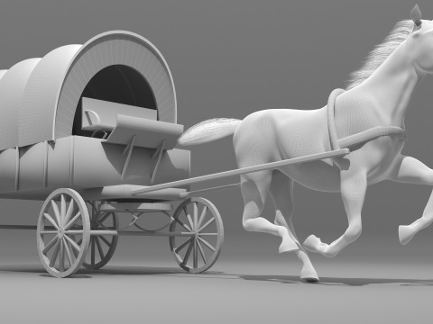 Western Wagon 5 - 8K Model 3D