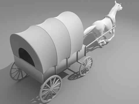 Western Wagon 5 - 8K Model 3D