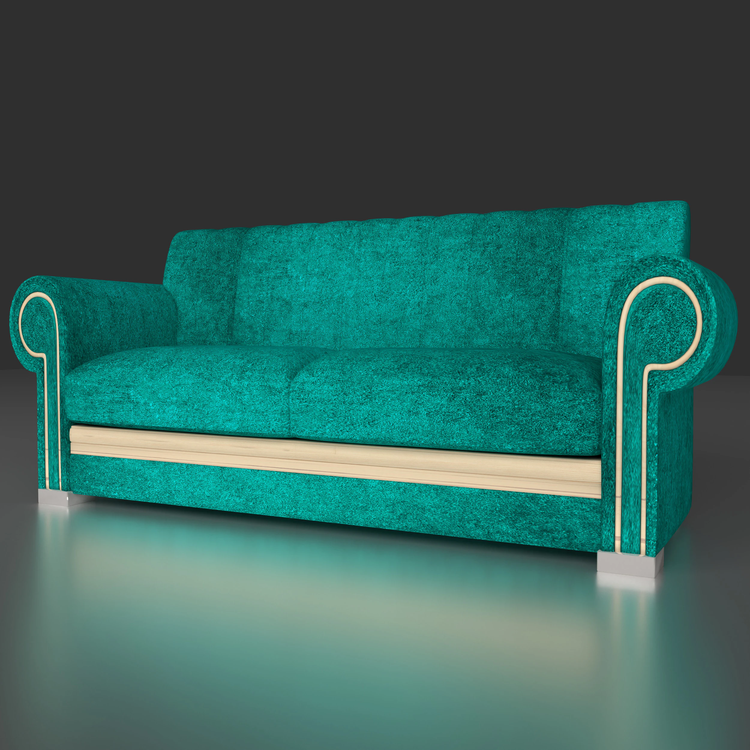 Sofa Turquoise 3D Model .c4d .max .obj .3ds .fbx .stl .blend 