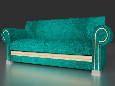Sofa Turkusowa 8K Model 3D