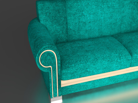 Sofa Turquoise 8K Modelo 3D