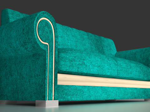 Sofa Turquoise 8K Modelo 3D