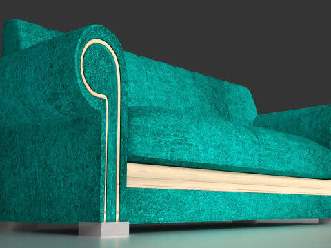 Sofa Turquoise 3D Model