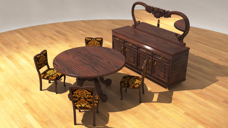 Dining Room Set 2 - 8K 3D 모델 .c4d .max .obj .3ds .fbx .stl .blend