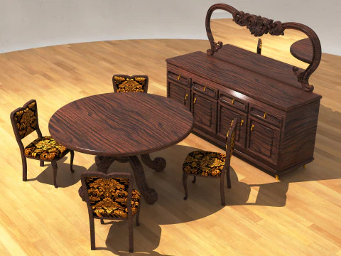 Conjunto de sala de jantar 2 - 8K Modelo 3D