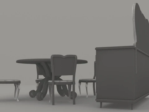 Dining Room Set 2 - 8K 3D Model