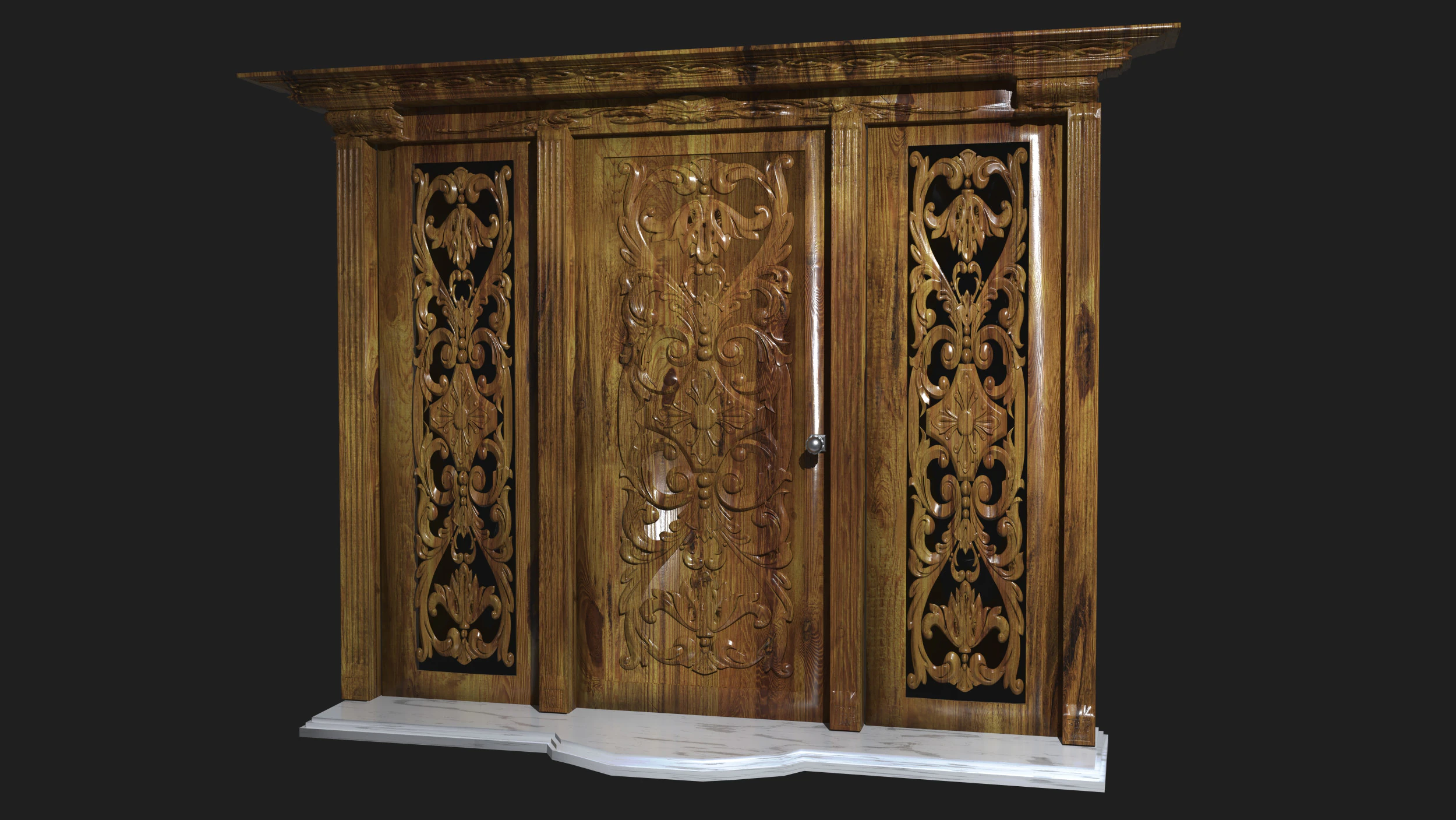 Entrance Door 2 3D Model .c4d .max .obj .3ds .fbx .stl .blend 