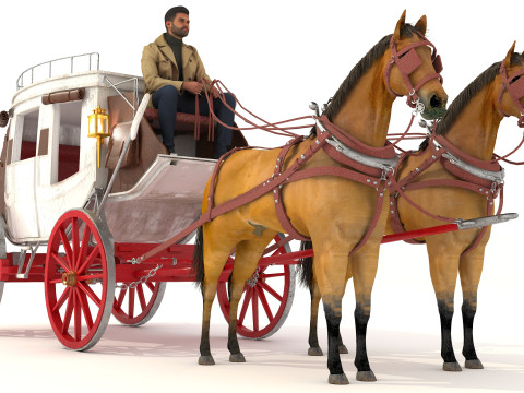 Horse Carriage 2 - 4K 3D-Modell