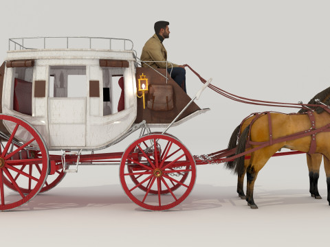 Horse Carriage 2 - 4K 3D-Modell