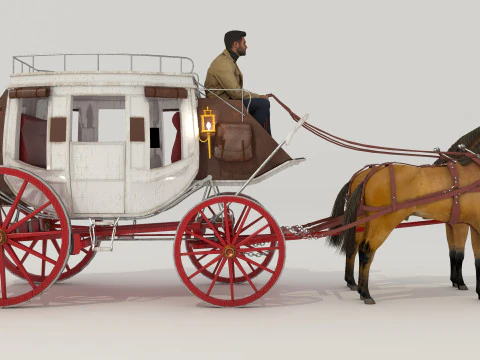 Horse Carriage 2 - 4K 3D Model
