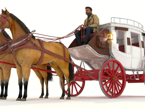 Horse Carriage 2 - 4K 3D-Modell