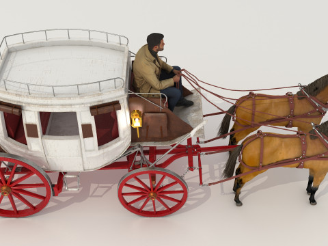 Horse Carriage 2 - 4K 3D-Modell