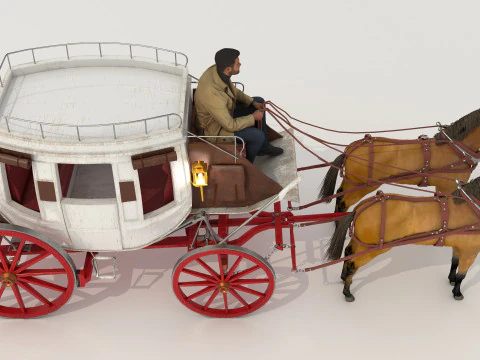 Horse Carriage 2 - 4K 3D Model