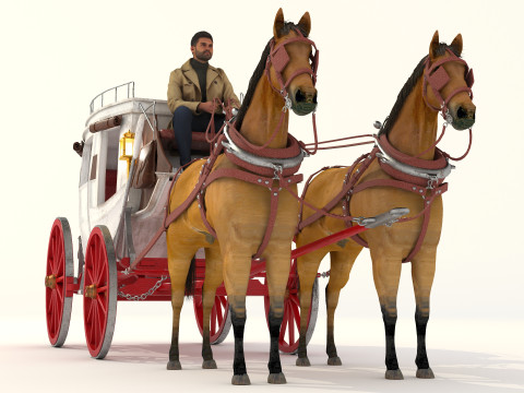 Horse Carriage 2 - 4K 3D-Modell